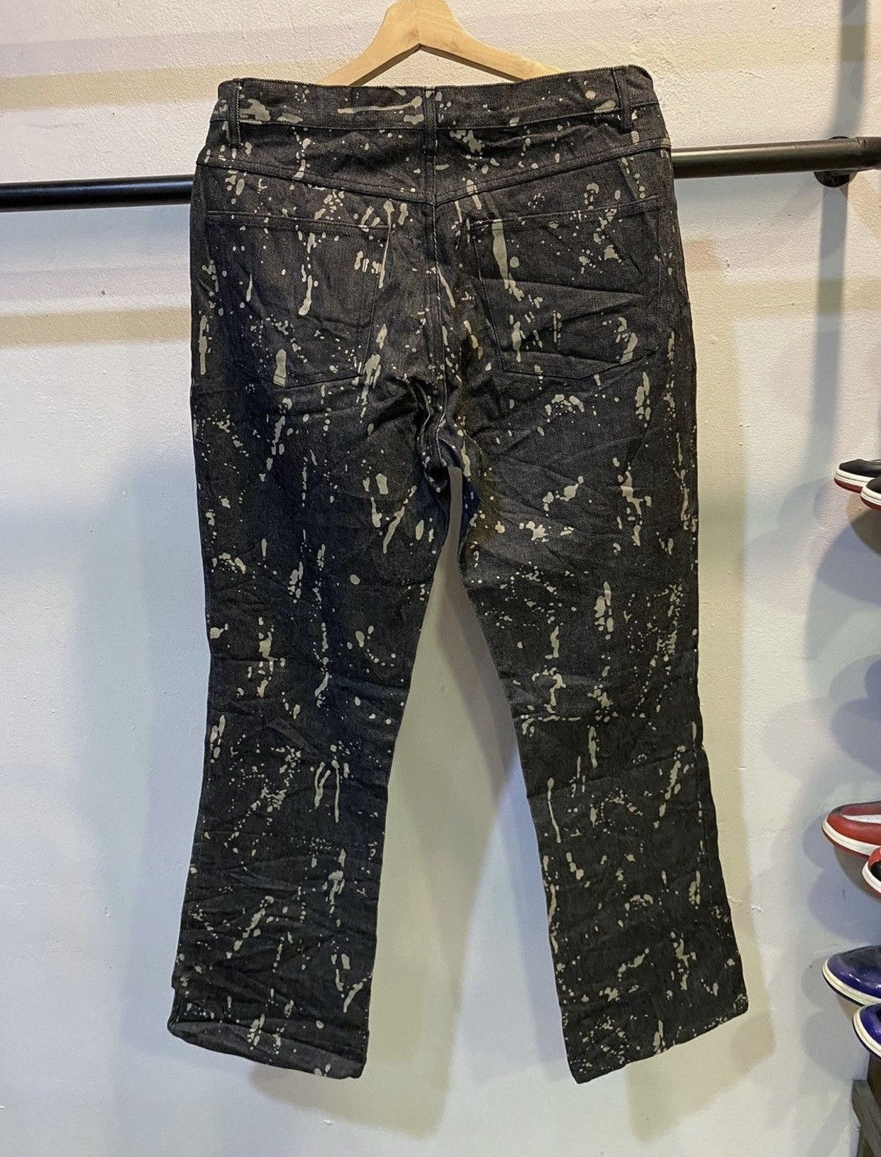 Saint Laurent Paris Saint Laurent Paint Splatter Straight Cut Jeans Indigo Size US 33 - 2 Thumbnail