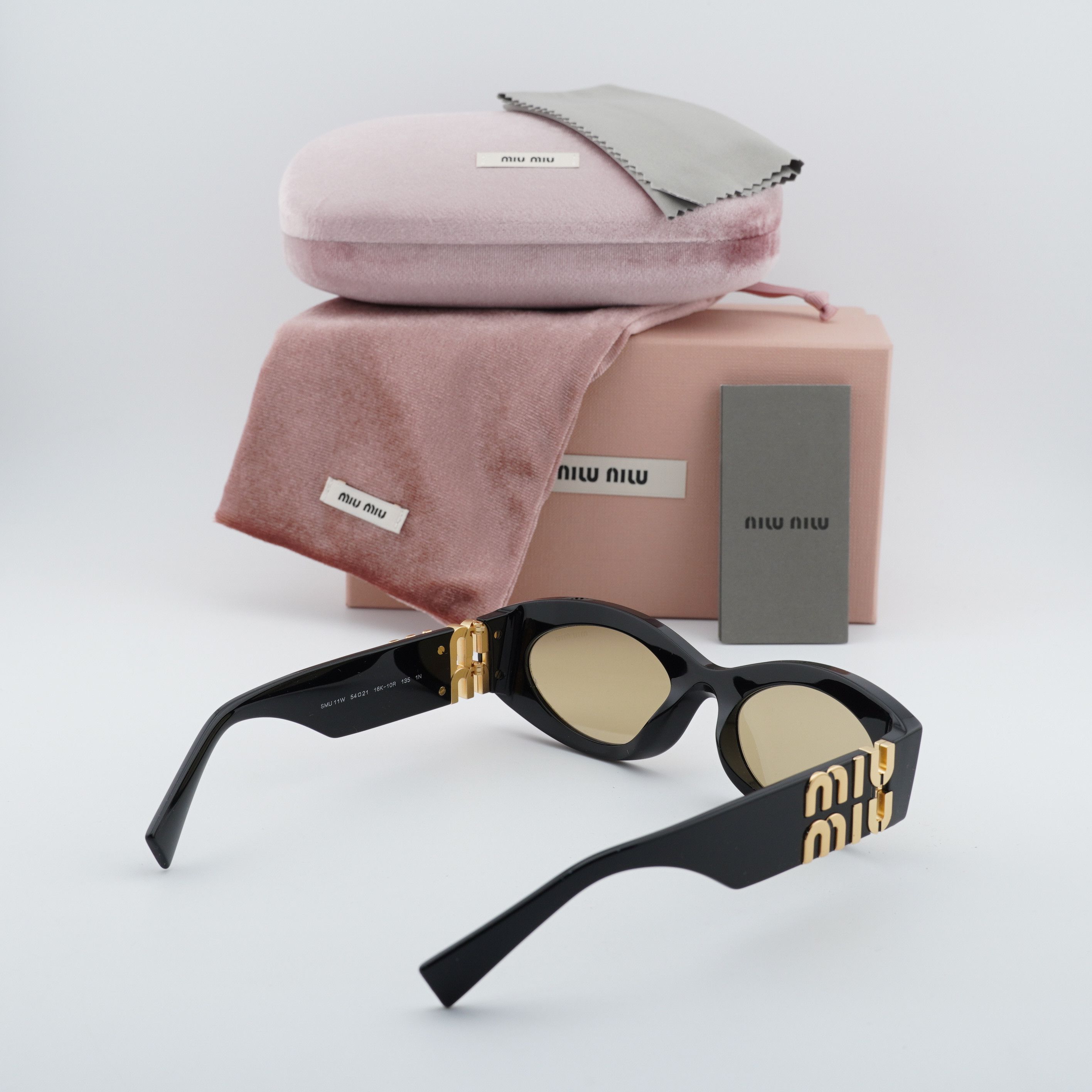 Miu Miu Miu Miu MU11WS 16K10R Women Sunglasses Black Oval Frame Size ONE SIZE - 12 Thumbnail