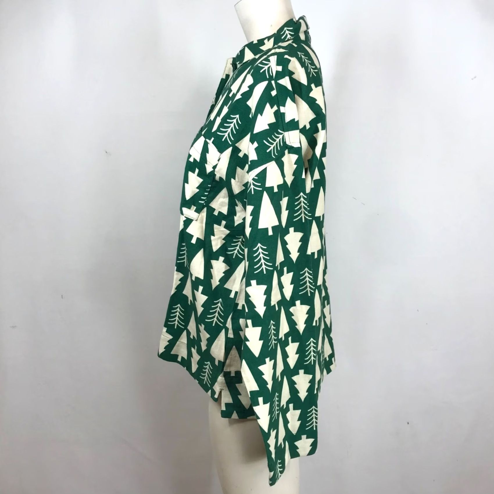Vintage HANNA ANDERSSON WOMEN'S S GREEN LONG SLEEVE BUTTON COLLARED COTTON PAJAMA Top (Pajama Top) Size S / US 4 / IT 40 - 6 Thumbnail