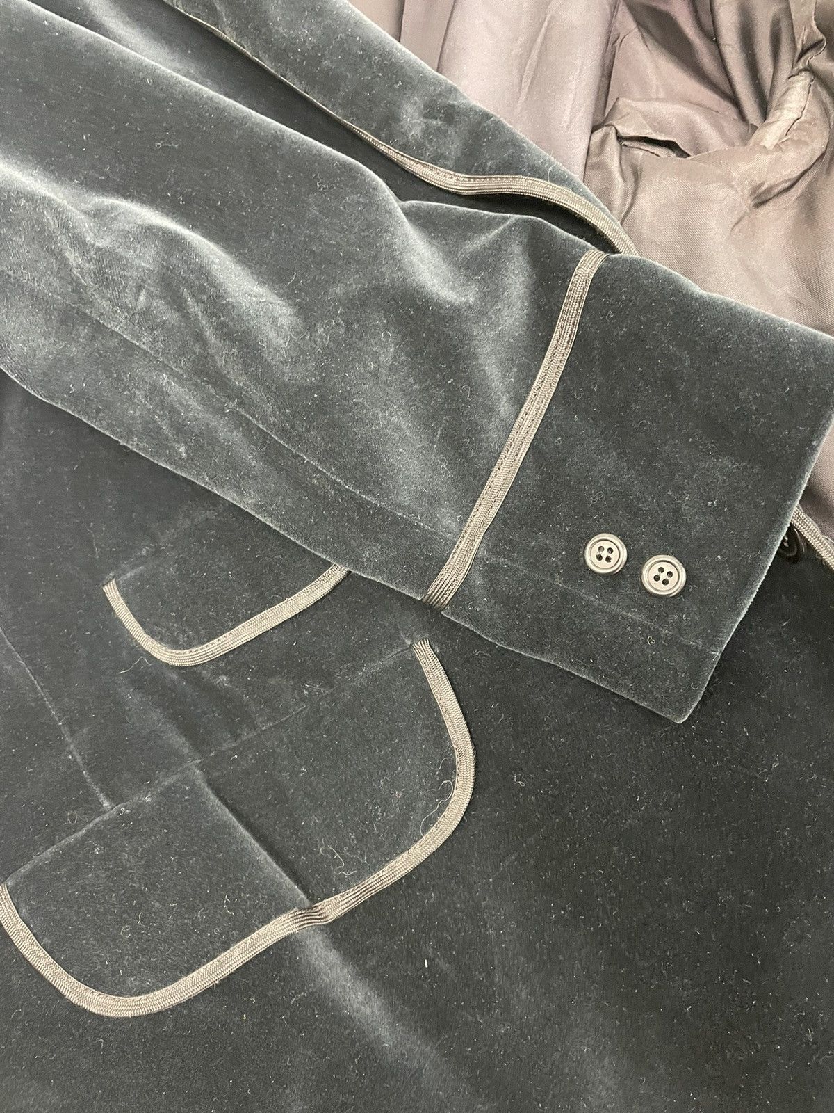 RRL Ralph Lauren × Vintage Ticket Pocket Velvet Smoking Jacket Size 44R - 8 Thumbnail