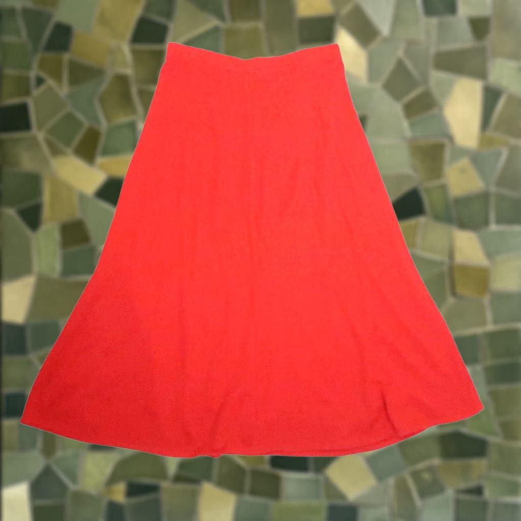 Vintage VINTAGE 90s SK & Company Red Wool Blend A-Line Knit Midi Skirt M WOMENSIZE Regular Size Medium Red 90s Vintage Ladies Skirtse Size 32" / US 10 / IT 46 - 1 Thumbnail