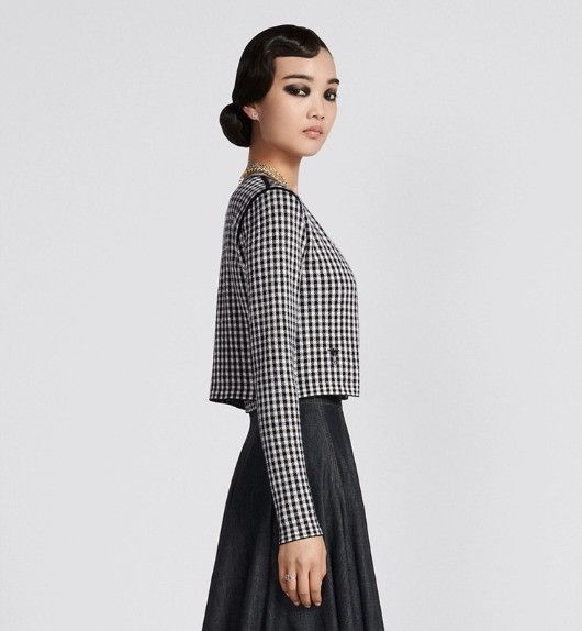 Dior o1w1db10824 Cashmere & Silk Twin-Set Cardigan in Gray Black Size XS / US 0-2 / IT 36-38 - 5 Thumbnail