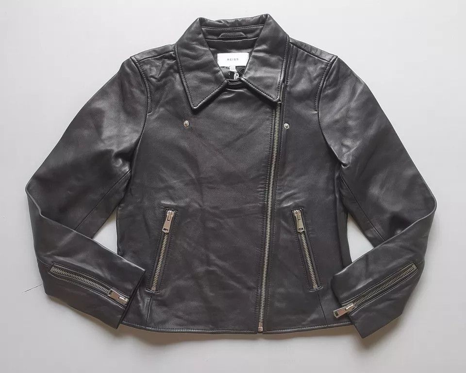 Reiss REISS Women's Geo-Soft Leather Jacket UK12/US8 IFD-0723 Size M / US 6-8 / IT 42-44 - 1 Thumbnail