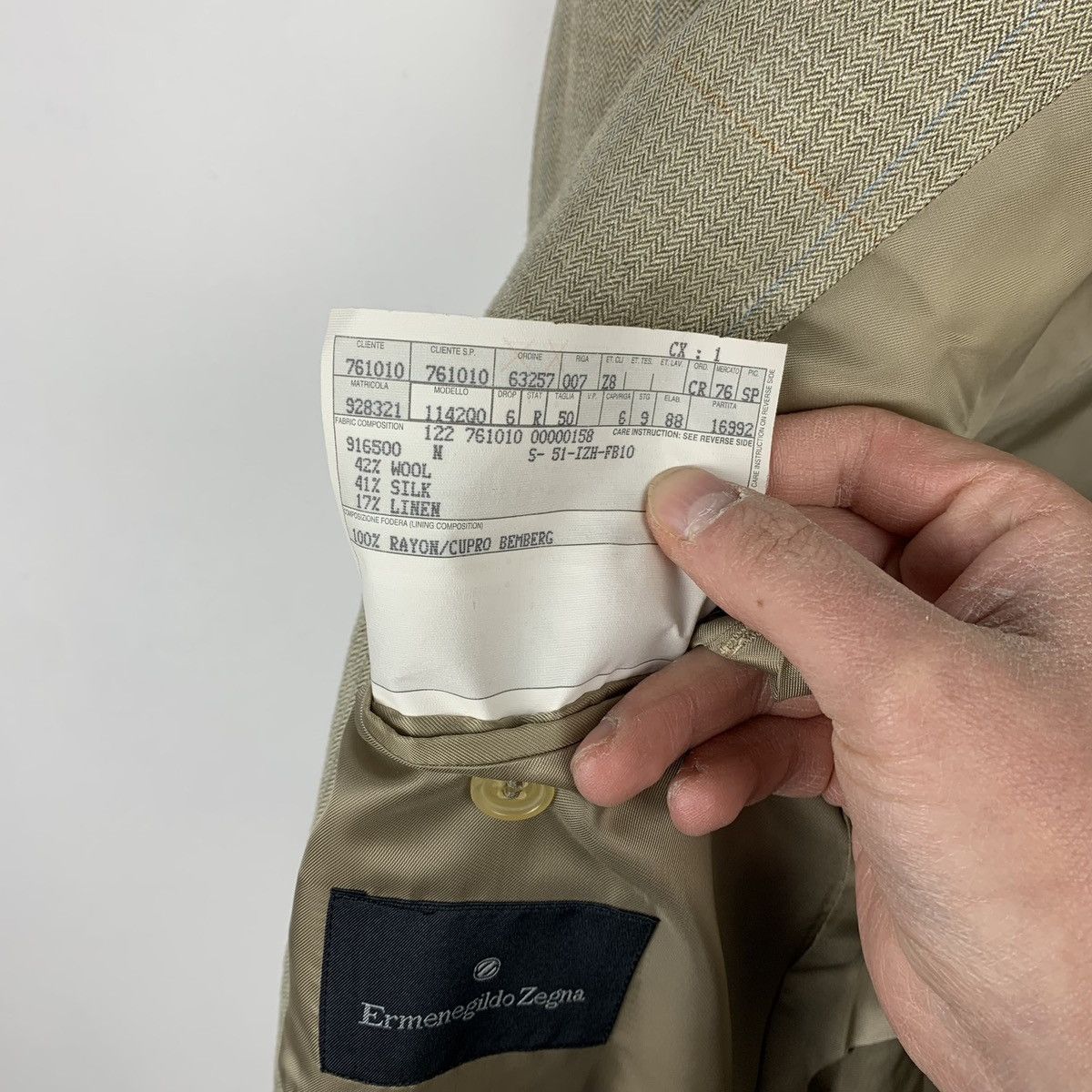 Ermenegildo Zegna Ermenegildo Zegna Wool Silk Linen Blazer 50R Made in Spain Size 50R - 17 Thumbnail