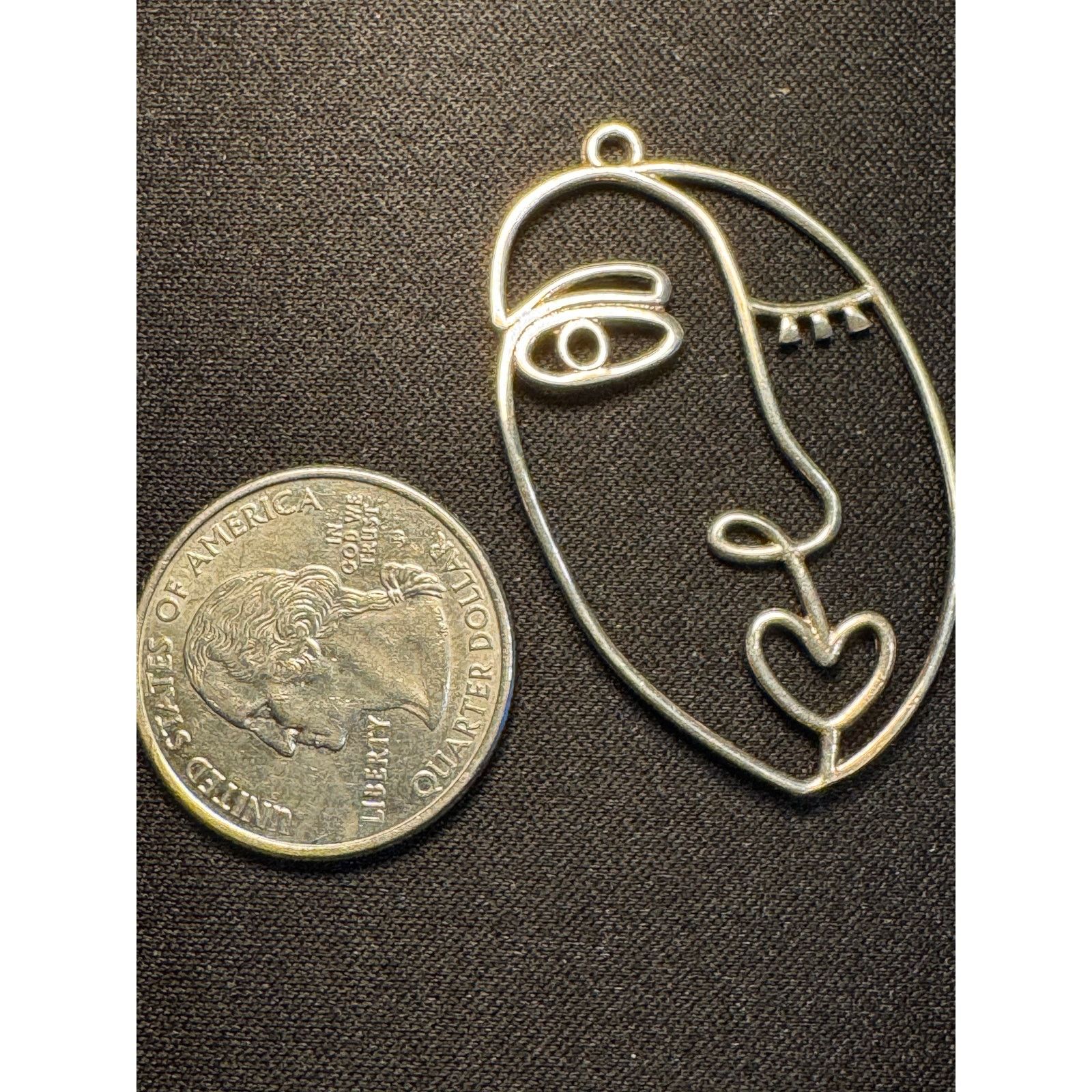 Other Vintage Artizan Made Abstract Face Pendant Test 925 Vermeil Size ONE SIZE - 3 Thumbnail