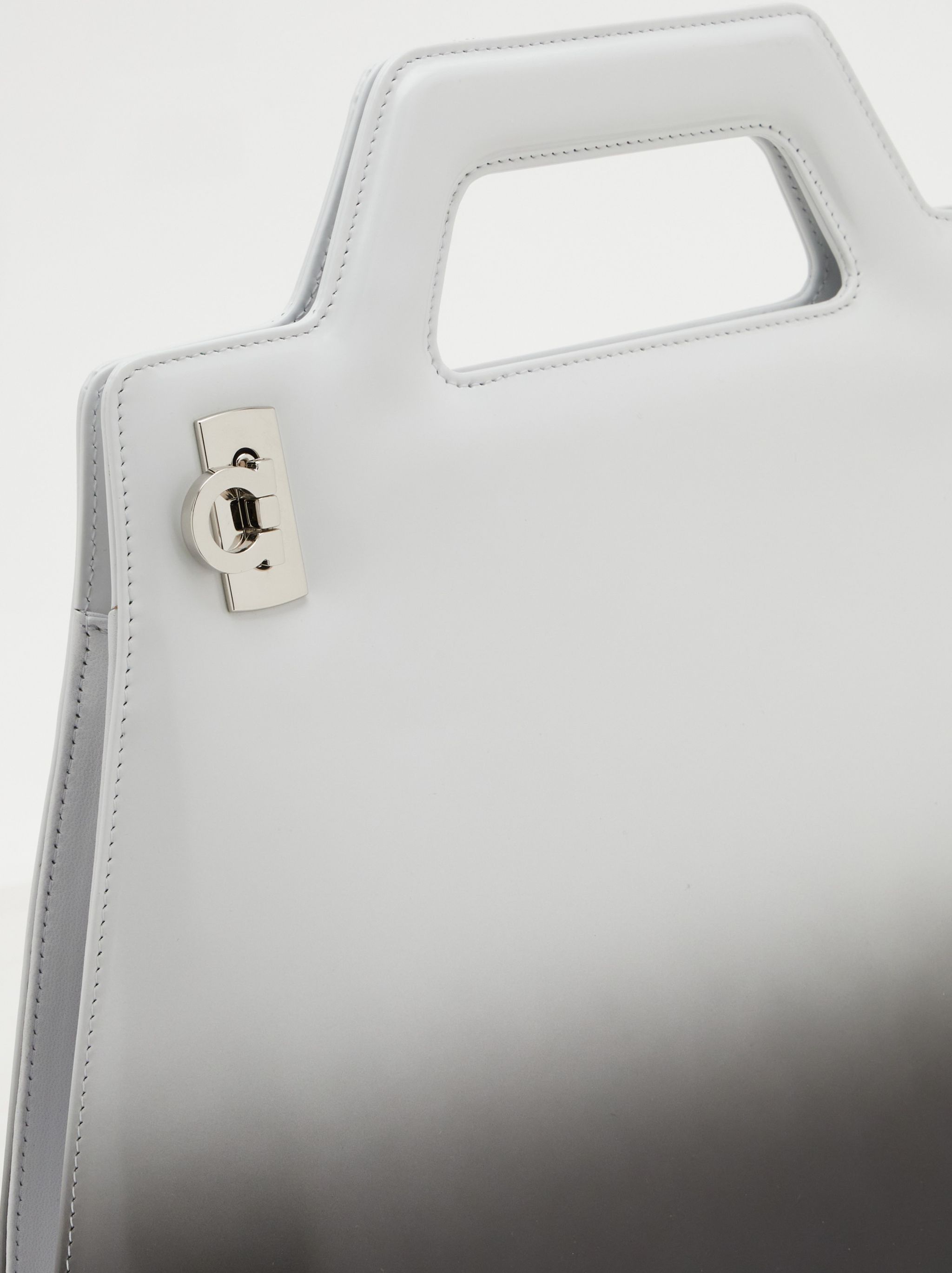 Salvatore Ferragamo o1s1rm0924 Size: OS / Wanda Handle Bag in White/Black Size ONE SIZE - 7 Thumbnail