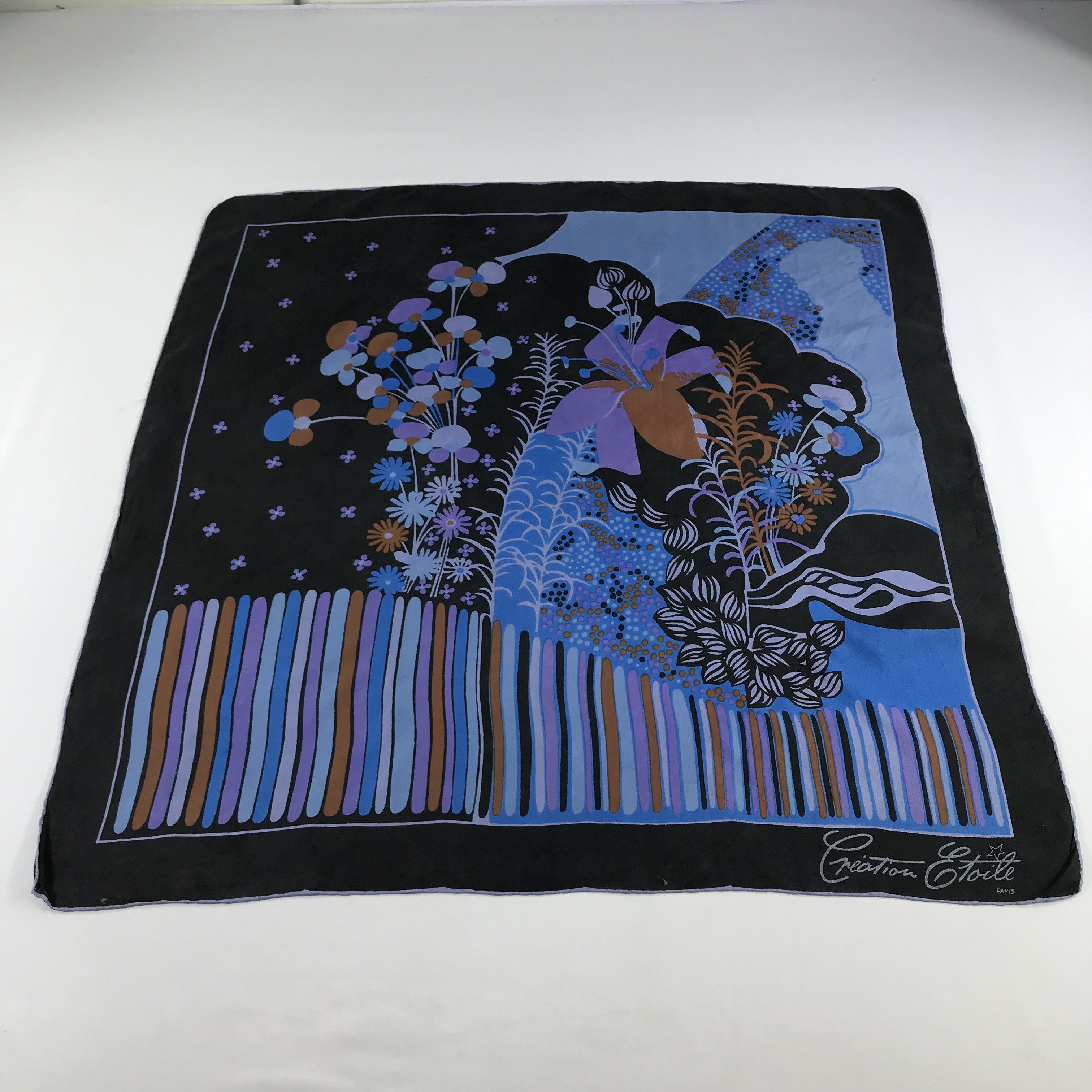 Vintage Vintage Creation Etoile Floral Silk Scarf M197 Size ONE SIZE - 2 Thumbnail