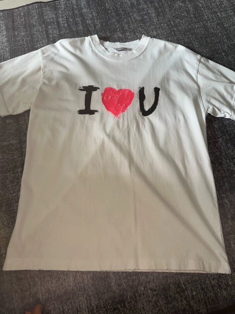 Balenciaga Balenciaga I Heart U Print Short Sleeve T-Shirt - dmc Size US M / EU 48-50 / 2 - 1 Thumbnail