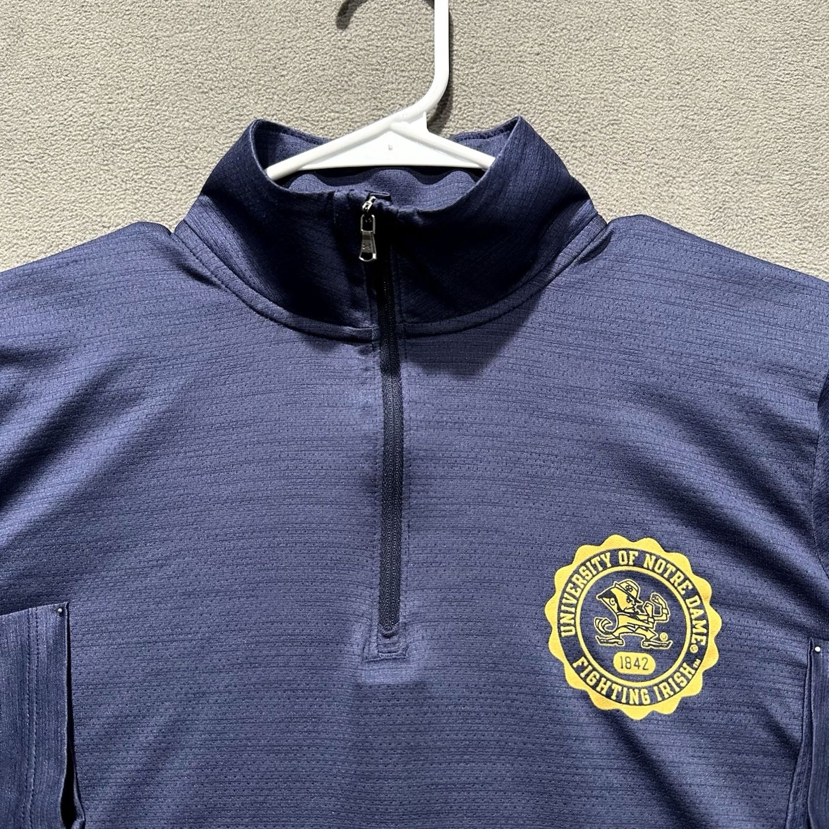 Under Armour Under Armour Notre Dame Fighting Irish Blue 1/4 Zip Tech Vent Pullover Womens L Size L / US 10 / IT 46 - 3 Thumbnail