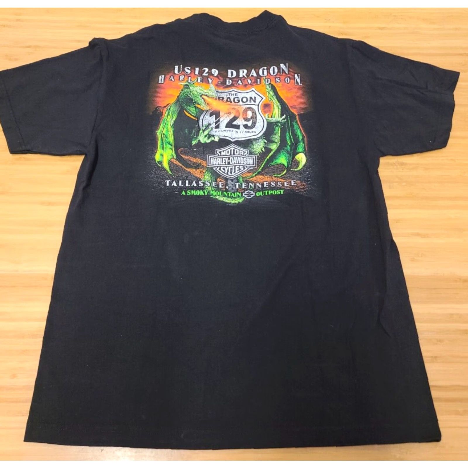 Harley Davidson Harley-Davidson T-Shirt Dragon Graphic 2020 Smoky Mountain Tennessee US 129 Mens Large Black Cotton Crew Neck Short Sleeve Regular Fit Size US L / EU 52-54 / 3 - 4 Thumbnail
