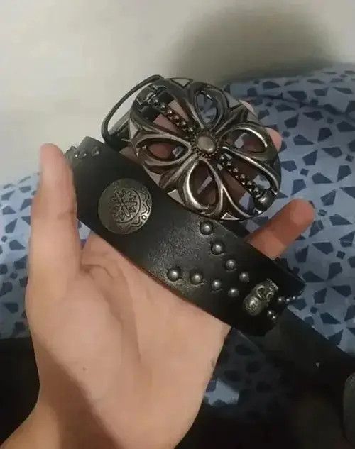 VIBE 110cm Vintage Skull Patern Belt Size ONE SIZE - 1 Thumbnail