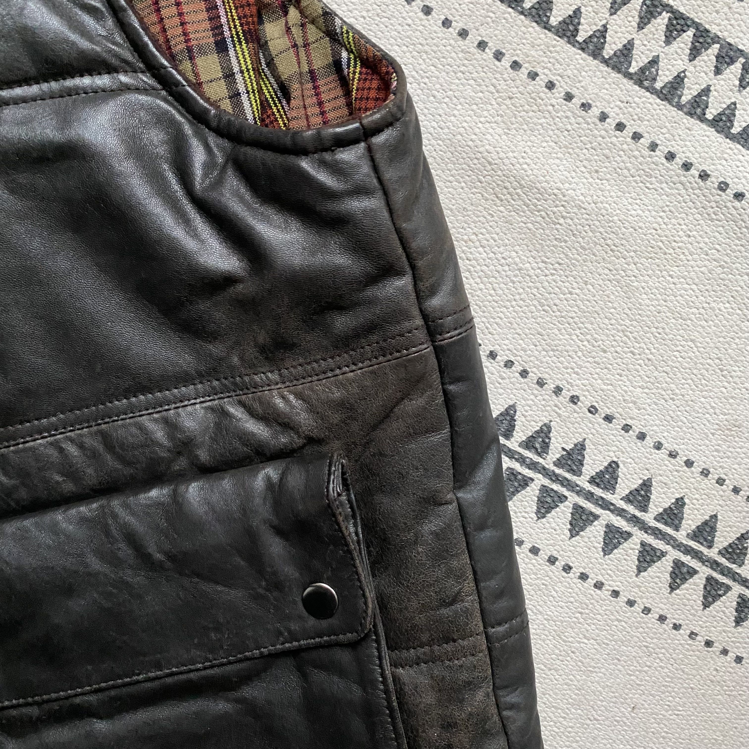 Genuine Leather Vintage 00s Real leather puffer vest jacket diesel style Size US M / EU 48-50 / 2 - 7 Thumbnail