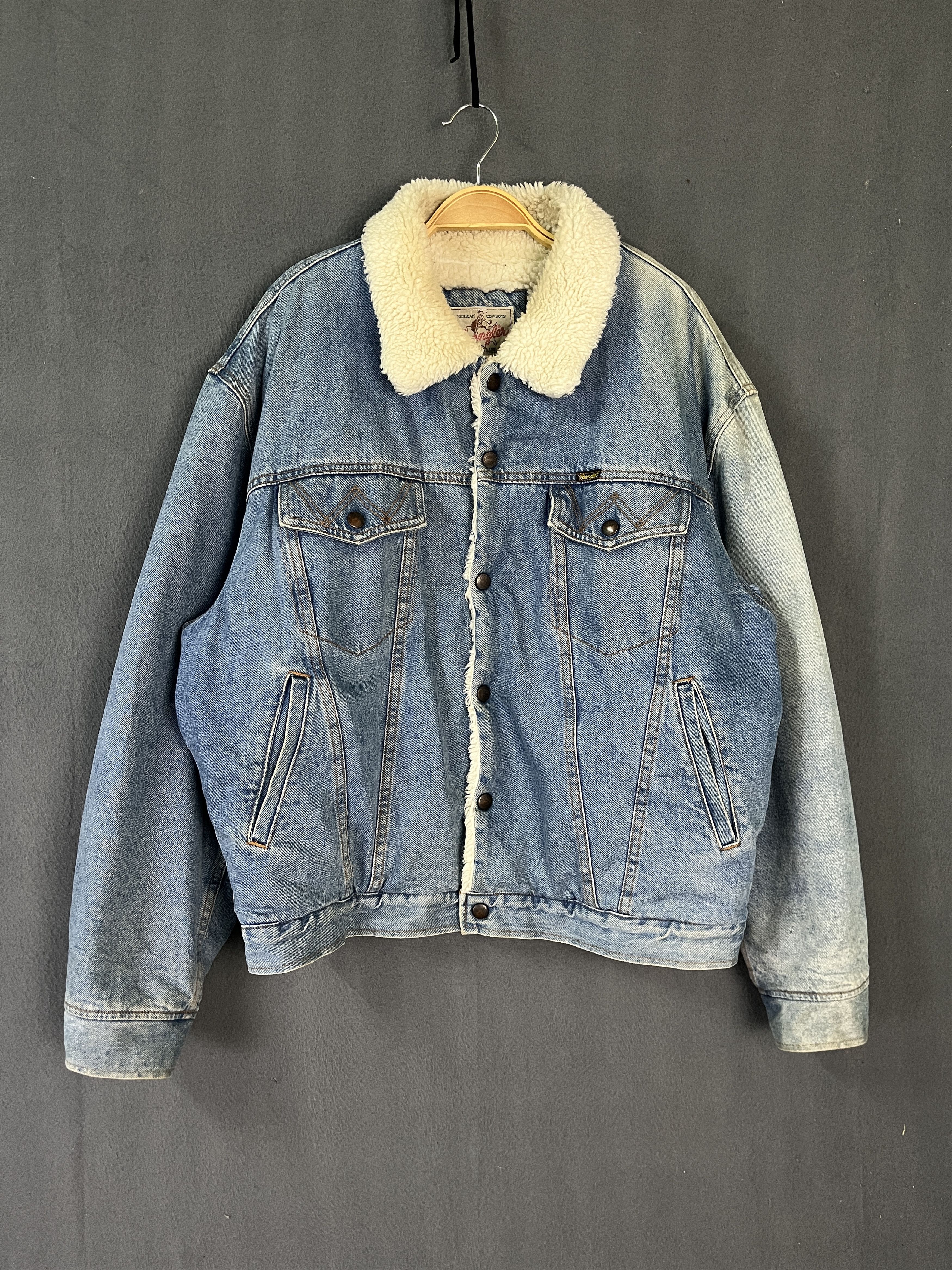 Wrangler Vintage Wrangler Trucker Jacket Sherpa Lined Western Japan Size US L / EU 52-54 / 3 - 1 Thumbnail