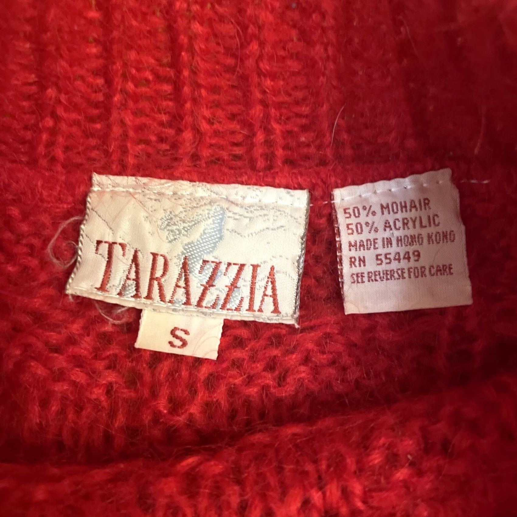 Vintage VINTAGE Tarazzia Sweater Womens Overize Small Mohair Wool Blend Valentines Pullover Mock Neck Long Sleeve Red Size S Knit Wool Blend Size S / US 4 / IT 40 - 3 Thumbnail