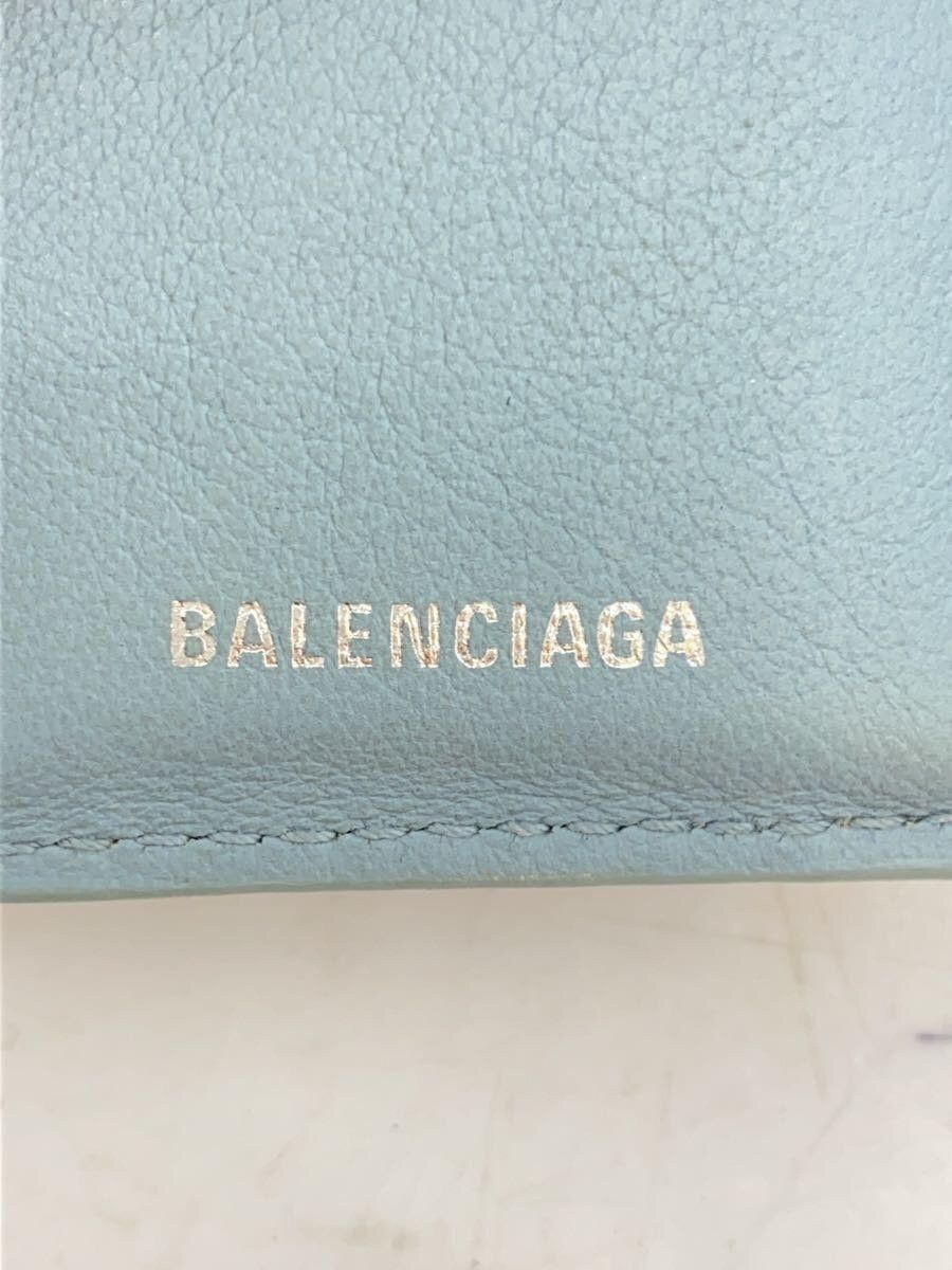 Balenciaga Balenciaga Leather Tri-Fold Wallet Blue Size ONE SIZE - 3 Thumbnail