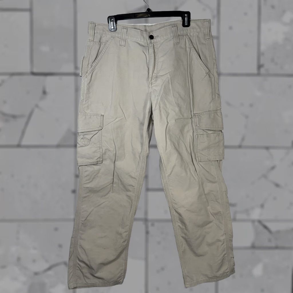 Carhartt Carhartt Cargo Pants Mens Size 34x30 Beige 100% Cotton Size US 34 / EU 50 - 1 Thumbnail