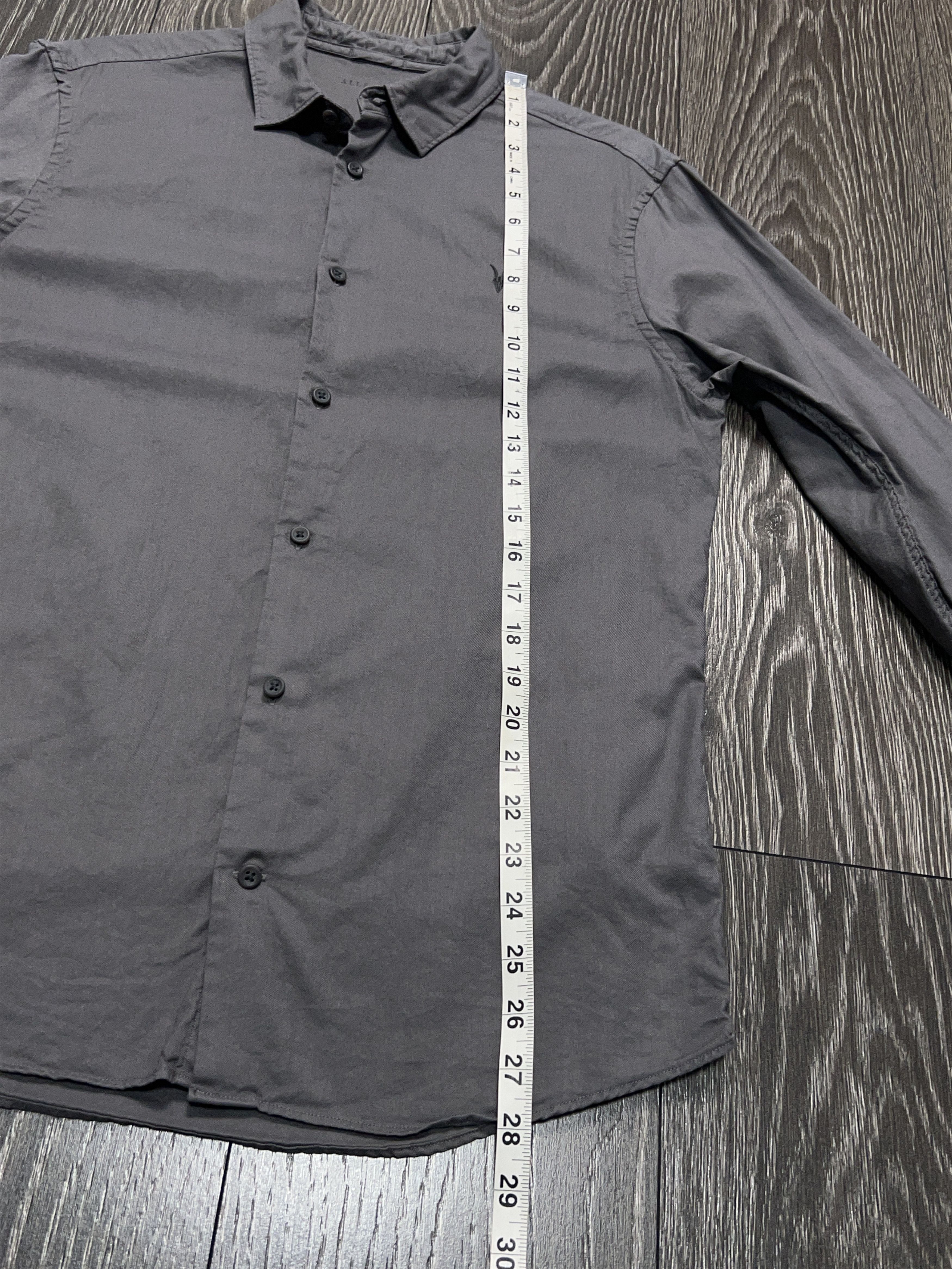 Allsaints Bixby Button Up Cotton Long Sleeve Classic Shirt Size XL Size US XL / EU 56 / 4 - 7 Thumbnail