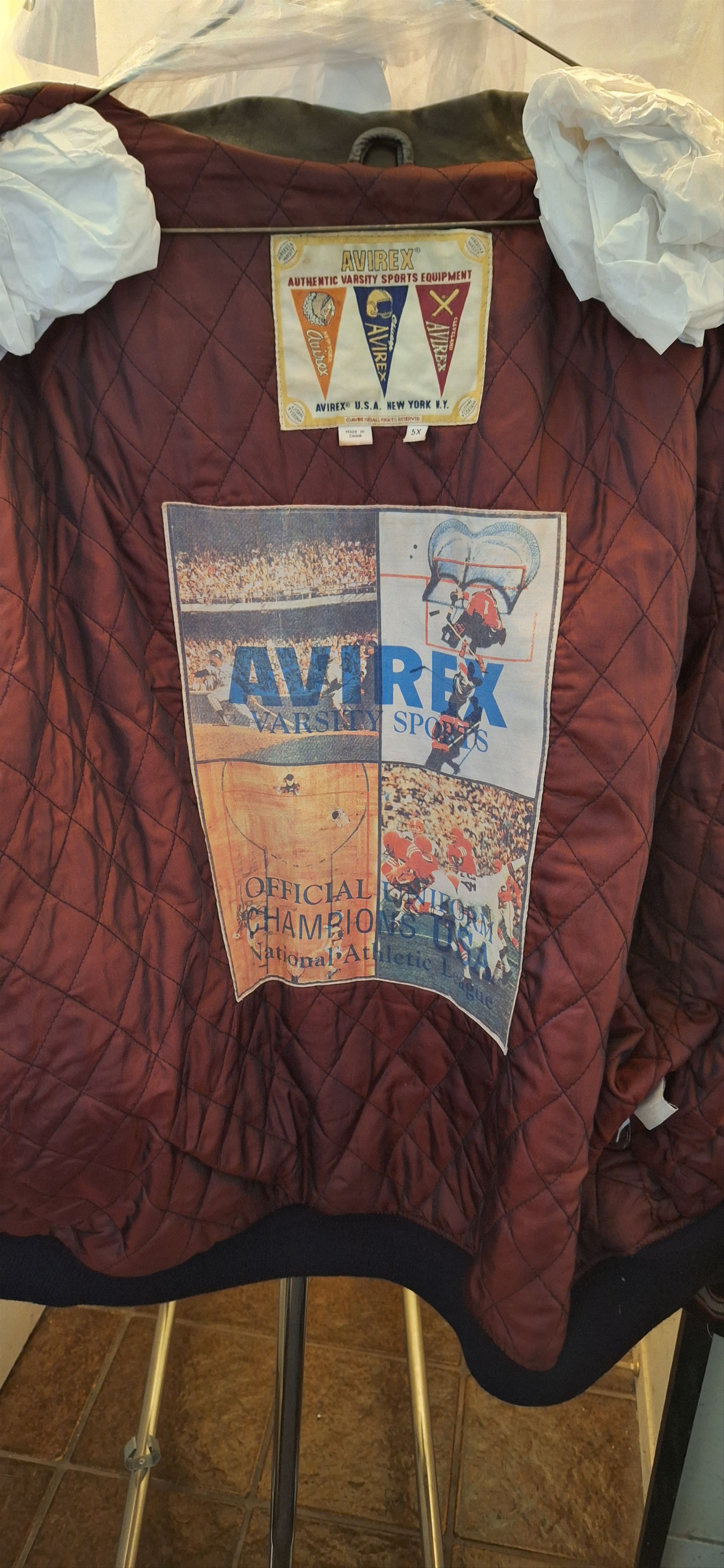 Avirex Vintage AVIREX Varsity Leather Jacket Size US XXL / EU 58 / 5 - 4 Thumbnail