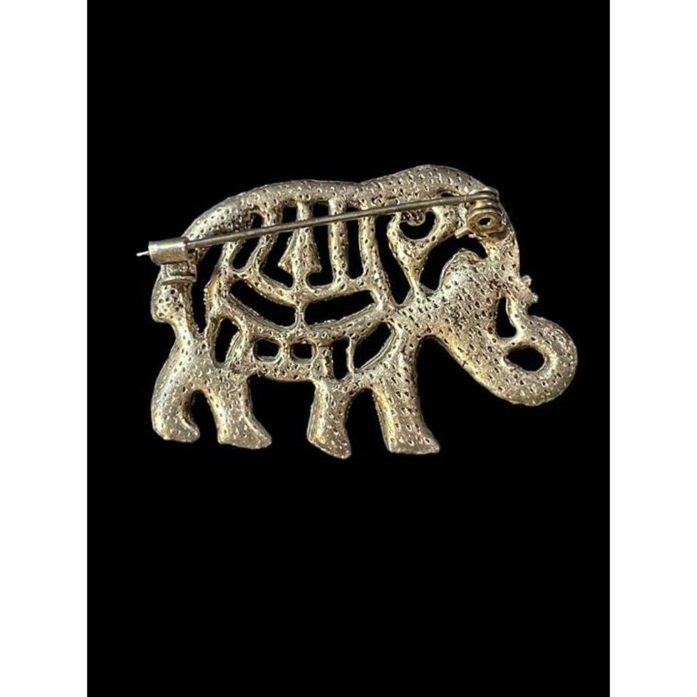 Jewelry Vintage Silver Tone Marcasite Elephant Brooch Pin Size ONE SIZE - 2 Thumbnail