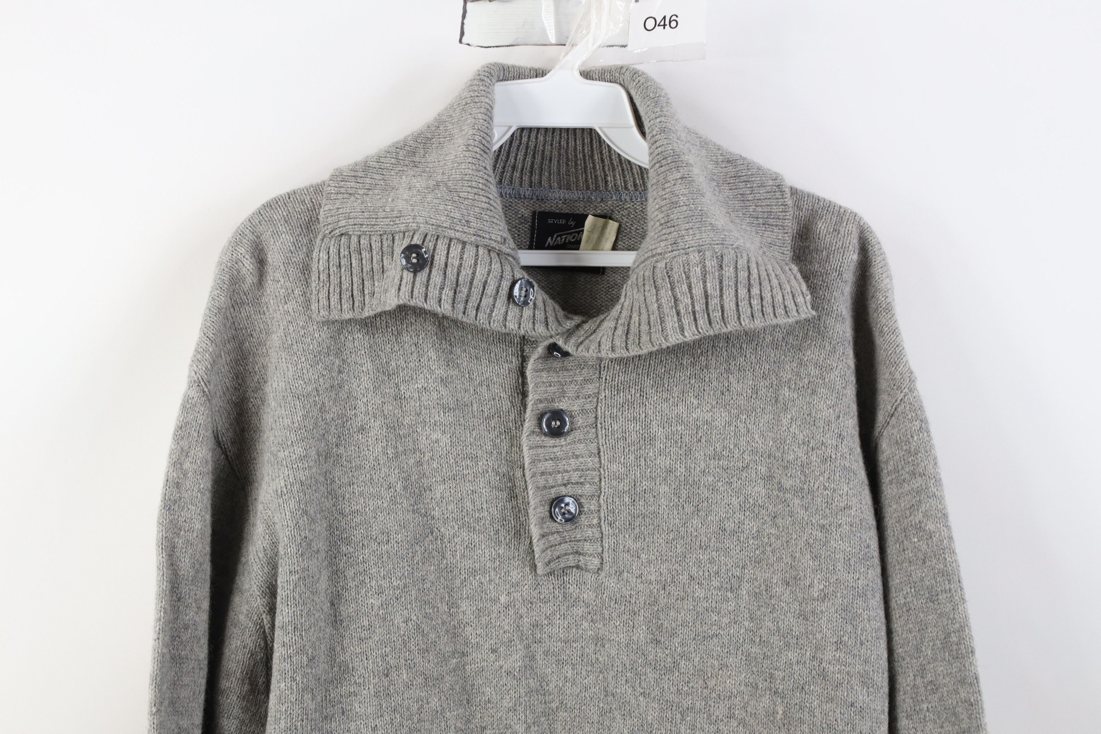 Vintage Vintage 70s Streetwear Collared Pocket Sweater Gray USA Size US L / EU 52-54 / 3 - 2 Thumbnail