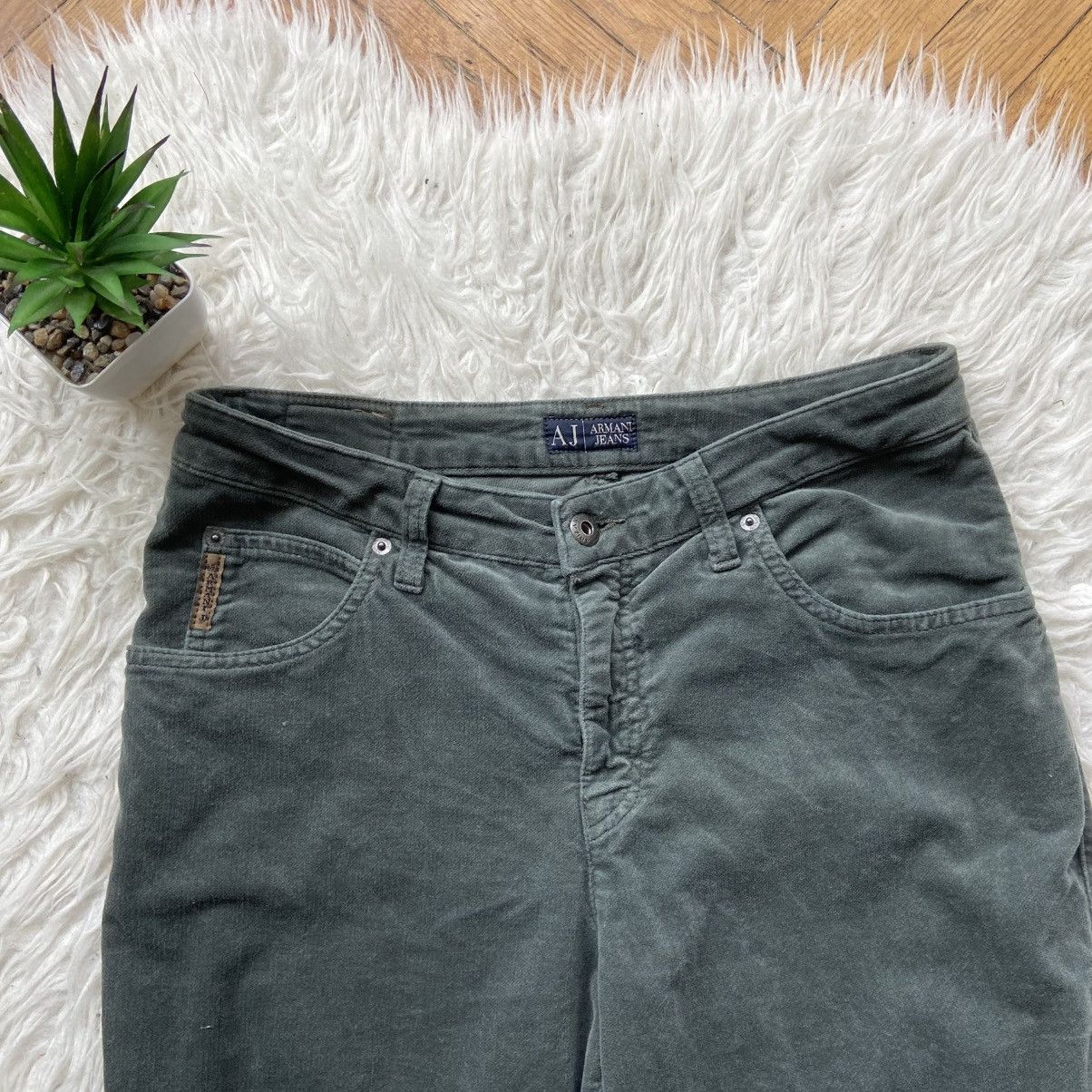 Armani 📌 Vintage Crazy Armani Jeans Velour Flared Pants Size US 32 / EU 48 - 8 Thumbnail