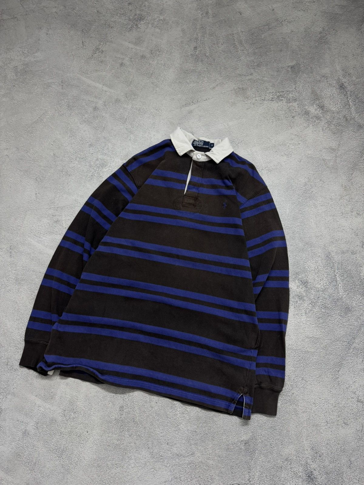 Polo Ralph Lauren Vintage Polo Ralph Lauren Black Purple Striped Long Sleeve Size US M / EU 48-50 / 2 - 3 Thumbnail