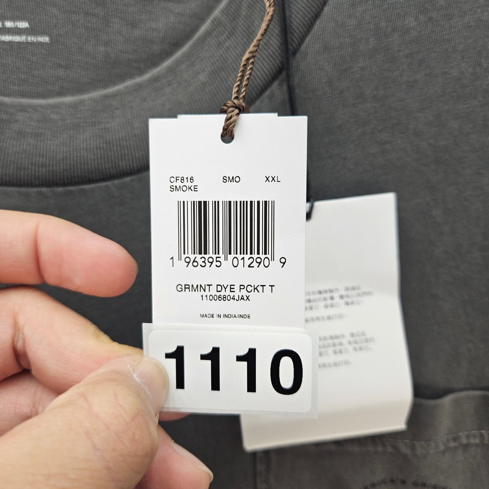 Coach COACH MEN'S XXL SMOKE GREY GARMENT DYE POCKET TEE DISTRESS Size US XXL / EU 58 / 5 - 4 Thumbnail