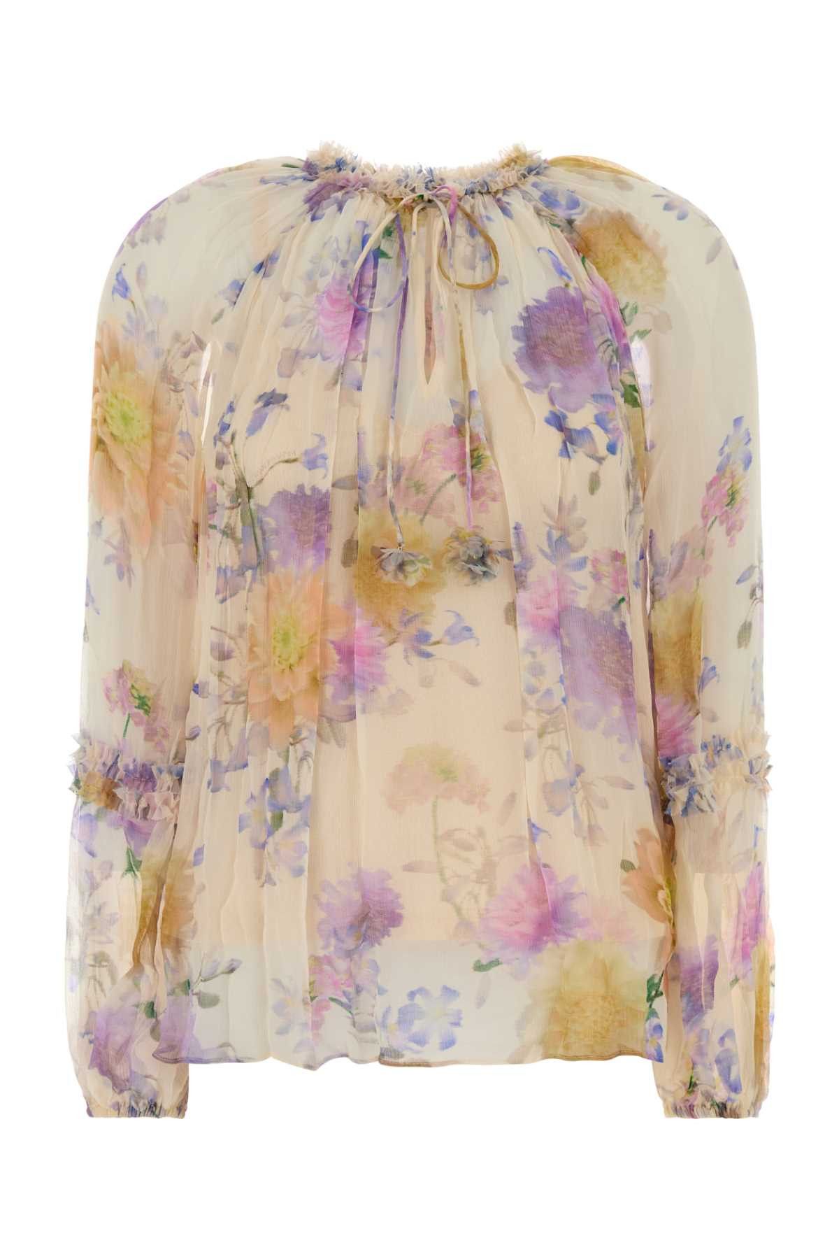 Zimmermann Printed Crepe Luna Blouse Size M / US 6-8 / IT 42-44 - 1 Thumbnail