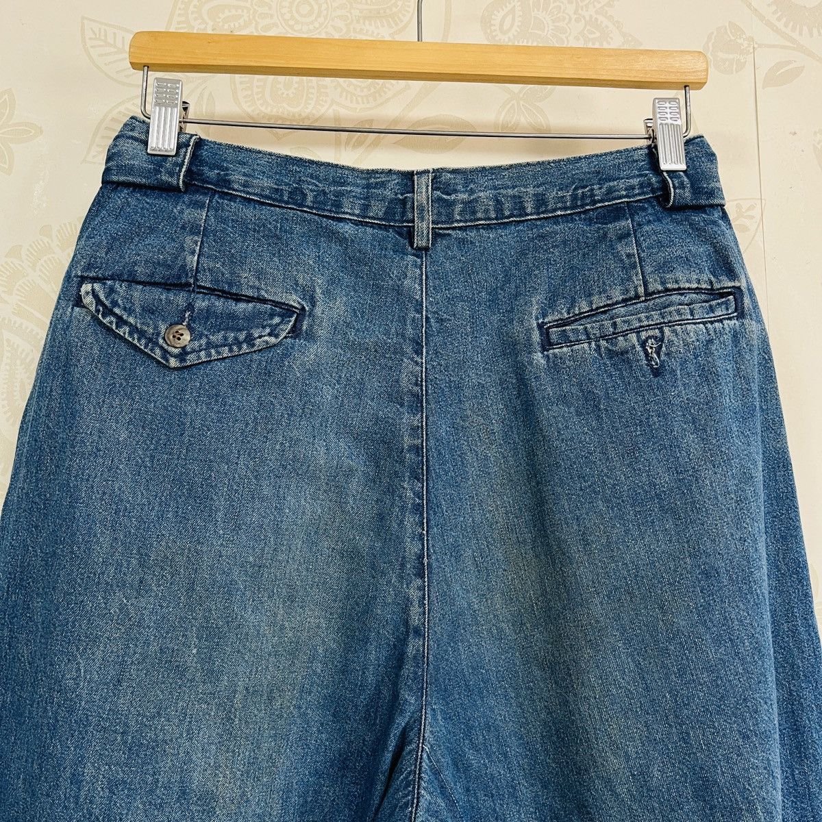 Polo Ralph Lauren × Ralph Lauren × Vintage Vintage 1980s Ralph Lauren Polo Country Denim Baggy Pants Size US 31 - 20 Thumbnail