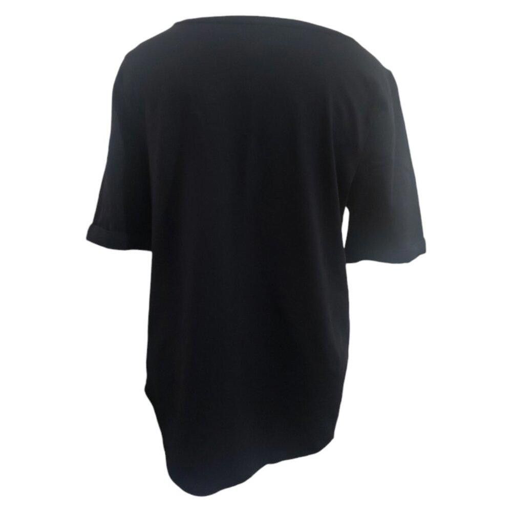Chicos CT1805 Chico's Black Short Sleeve T-Shirt M Size M / US 6-8 / IT 42-44 - 3 Thumbnail