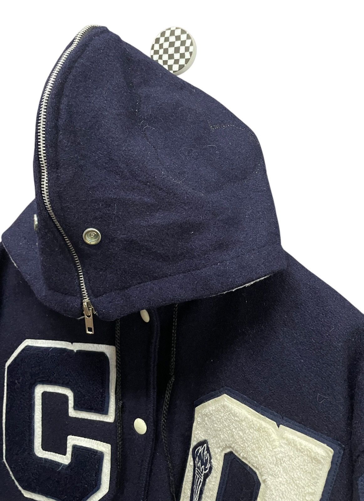 Delong Rare Design Vintage Brand Delong Wool Hoodie Varsity 1980s Size US L / EU 52-54 / 3 - 6 Thumbnail