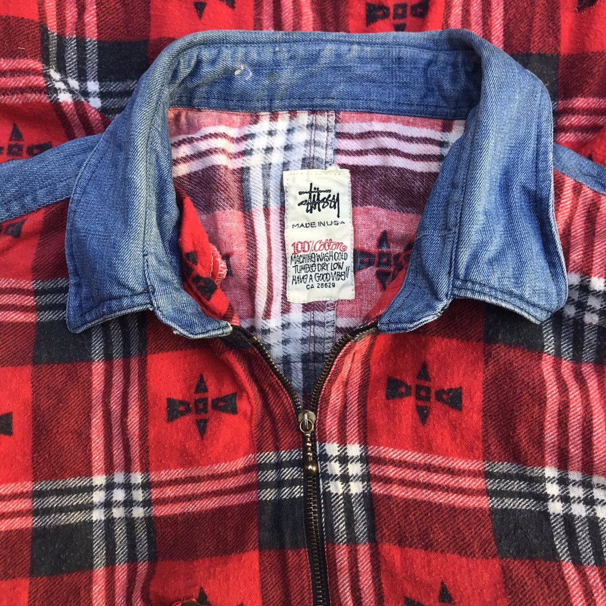 Stussy Vintage Stussy Halfzip Flannel Made In Usa shirt plaid tarta Size US XL / EU 56 / 4 - 4 Thumbnail
