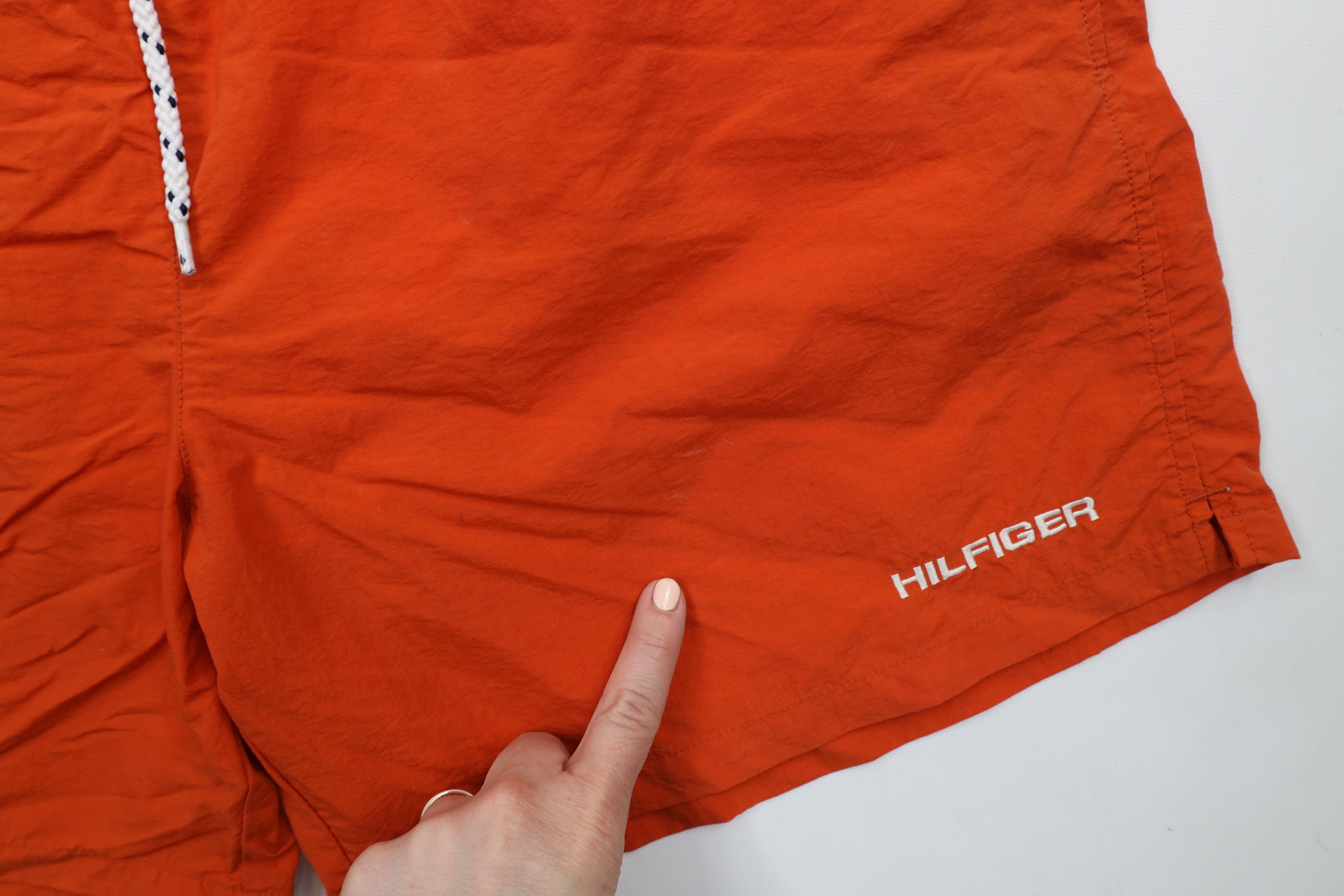 Tommy Hilfiger × Vintage Vintage 90s Tommy Hilfiger Above Knee Shorts Trunks Orange Size US 36 / EU 52 - 6 Thumbnail