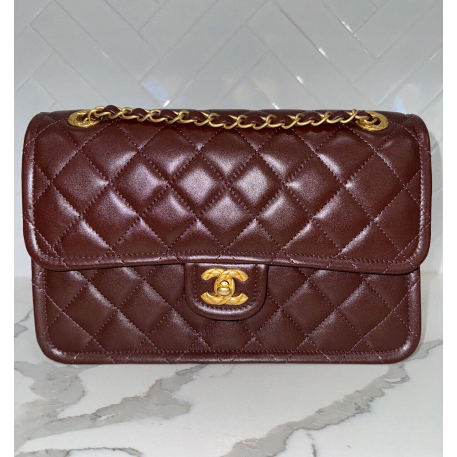 Chanel Chanel Dark Brown Large CC Gold Classic Shoulder Bag Size ONE SIZE - 5 Thumbnail