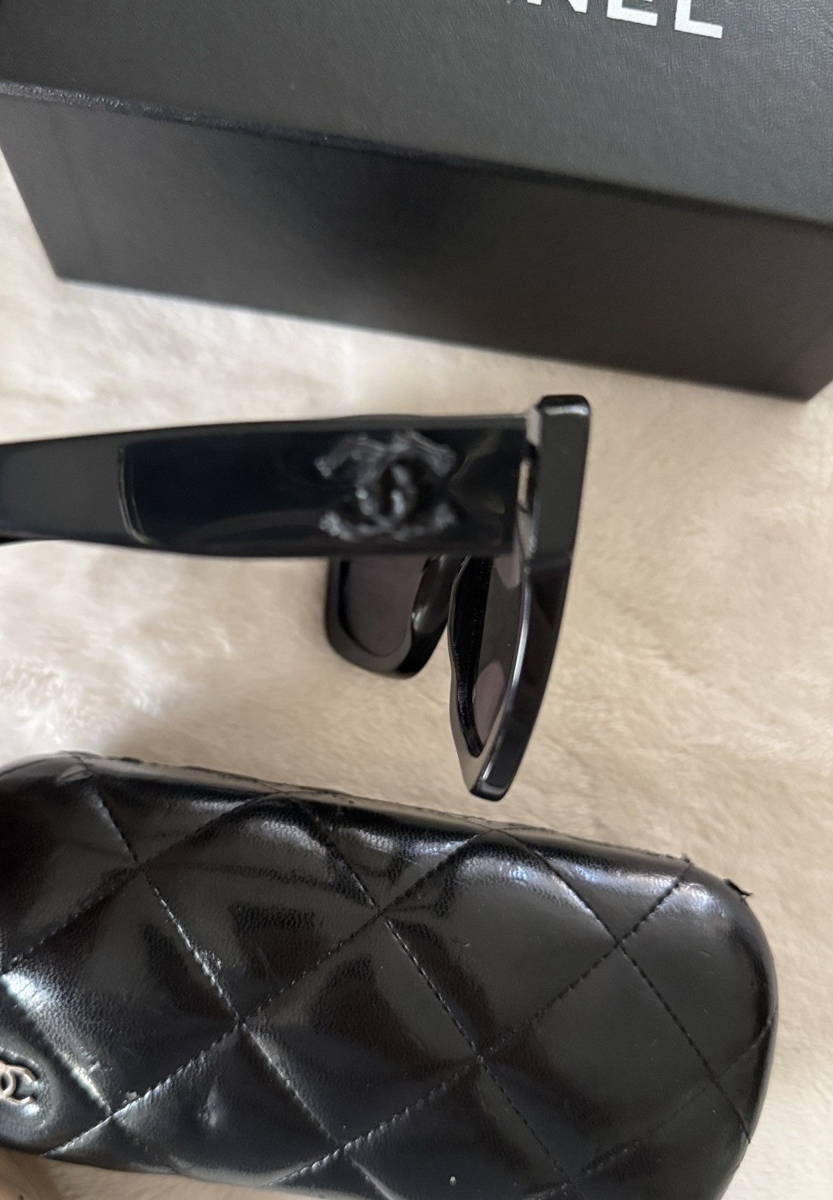 Chanel Chanel Glossy Black Sunglasses Size ONE SIZE - 6 Thumbnail