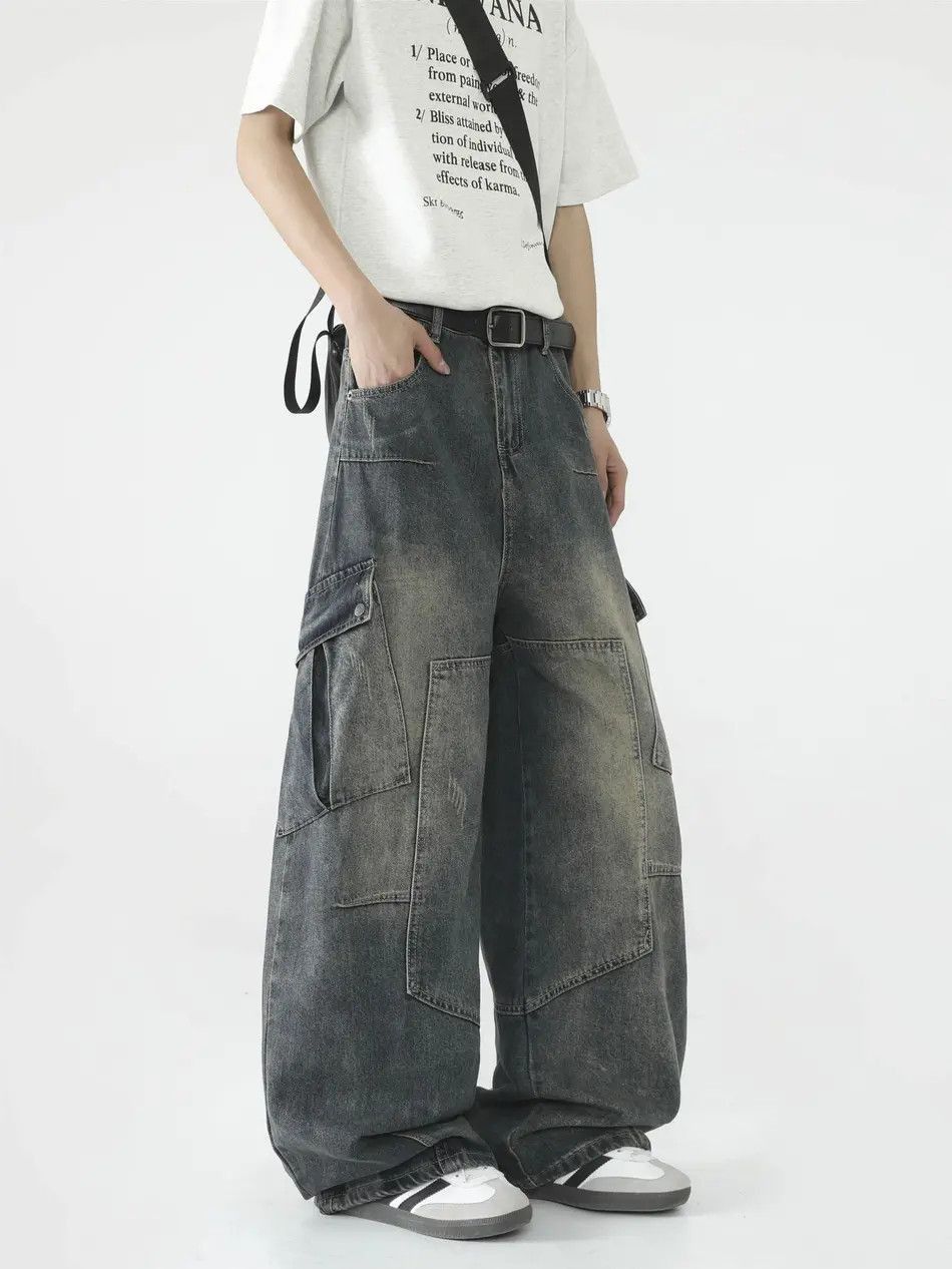 Japanese Brand Retro loose wide leg pocket jeans Size US 32 / EU 48 - 3 Thumbnail
