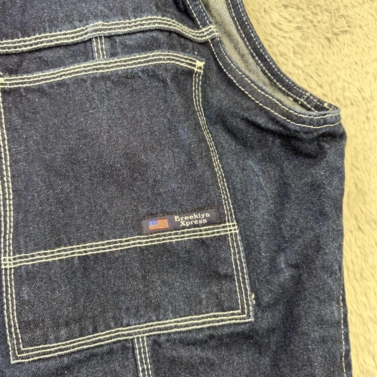 Vintage VINTAGE Brooklyn Xpress Vest Mens Large Blue Denim Utility Workwear Pockets 100% Cotton Size US L / EU 52-54 / 3 - 3 Thumbnail