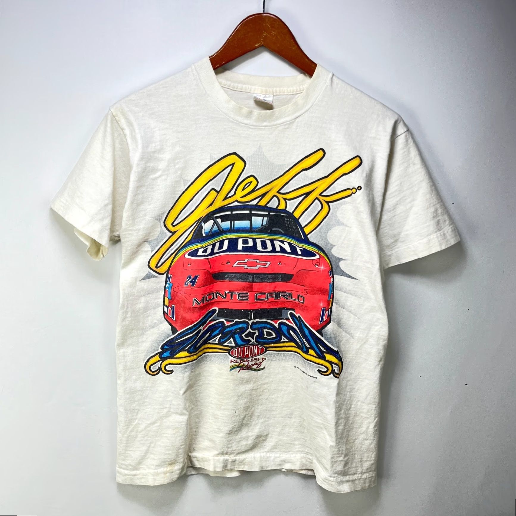 NASCAR VINTAGE Jeff Gordon NASCAR T Shirt M Medium White 90s Mens Size US M / EU 48-50 / 2 - 2 Thumbnail