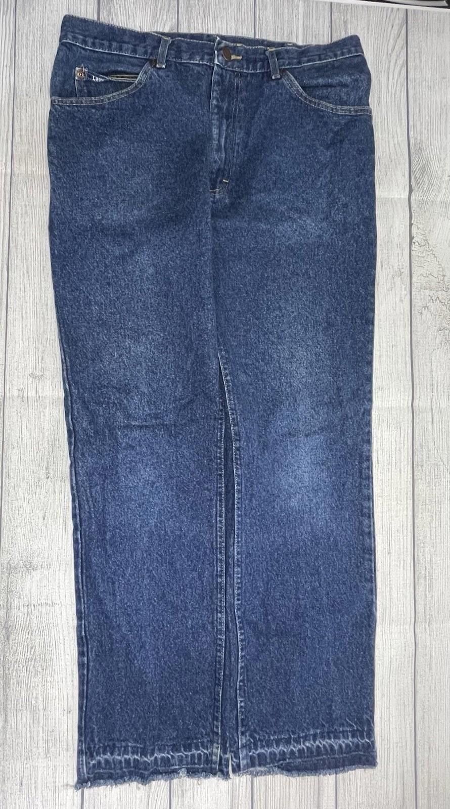 Lee Vintage Lee Jeans Mens 36x30 Dark Wash 80s Size US 36 / EU 52 - 7 Thumbnail