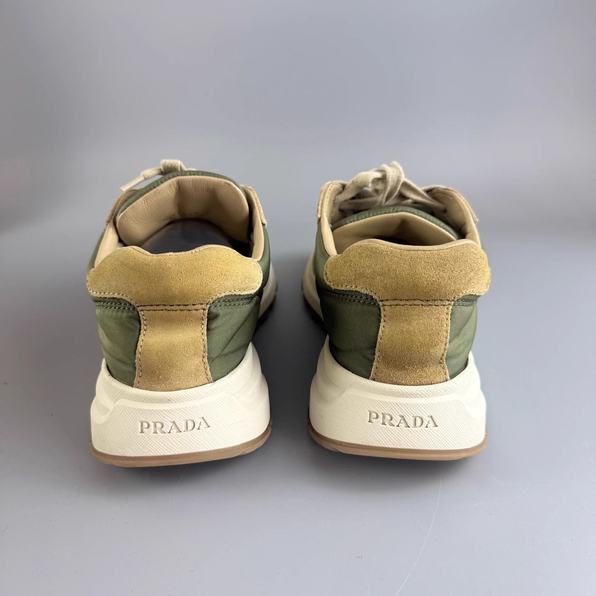 Prada Prada Olive Green Tri Gold Sneakers 40 New YLP4505 Size US 7 / EU 40 - 3 Thumbnail
