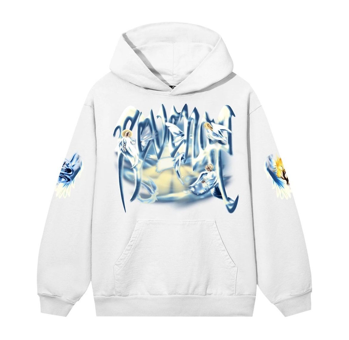 image of Hype x Revenge Angel Arch Logo Hoodie in White, Men's (Size Large)