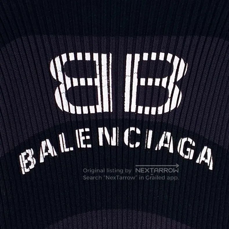 Balenciaga Balenciaga Black Logo Letter Printed Cotton Crew Neck Long Size US S / EU 44-46 / 1 - 5 Thumbnail