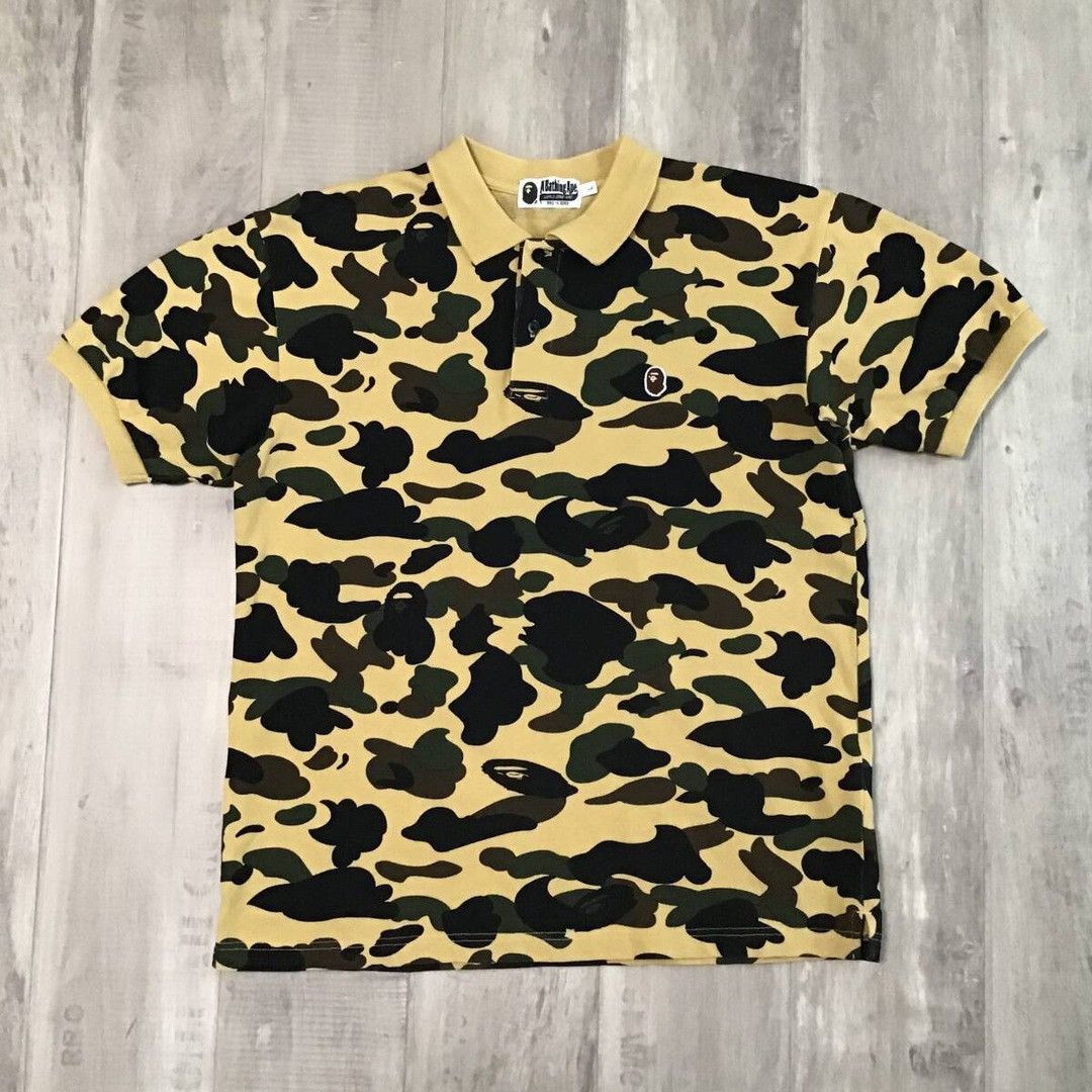Bape BAPE Polo shirt 1st camo yellow a bathing ape Size US L / EU 52-54 / 3 - 1 Thumbnail