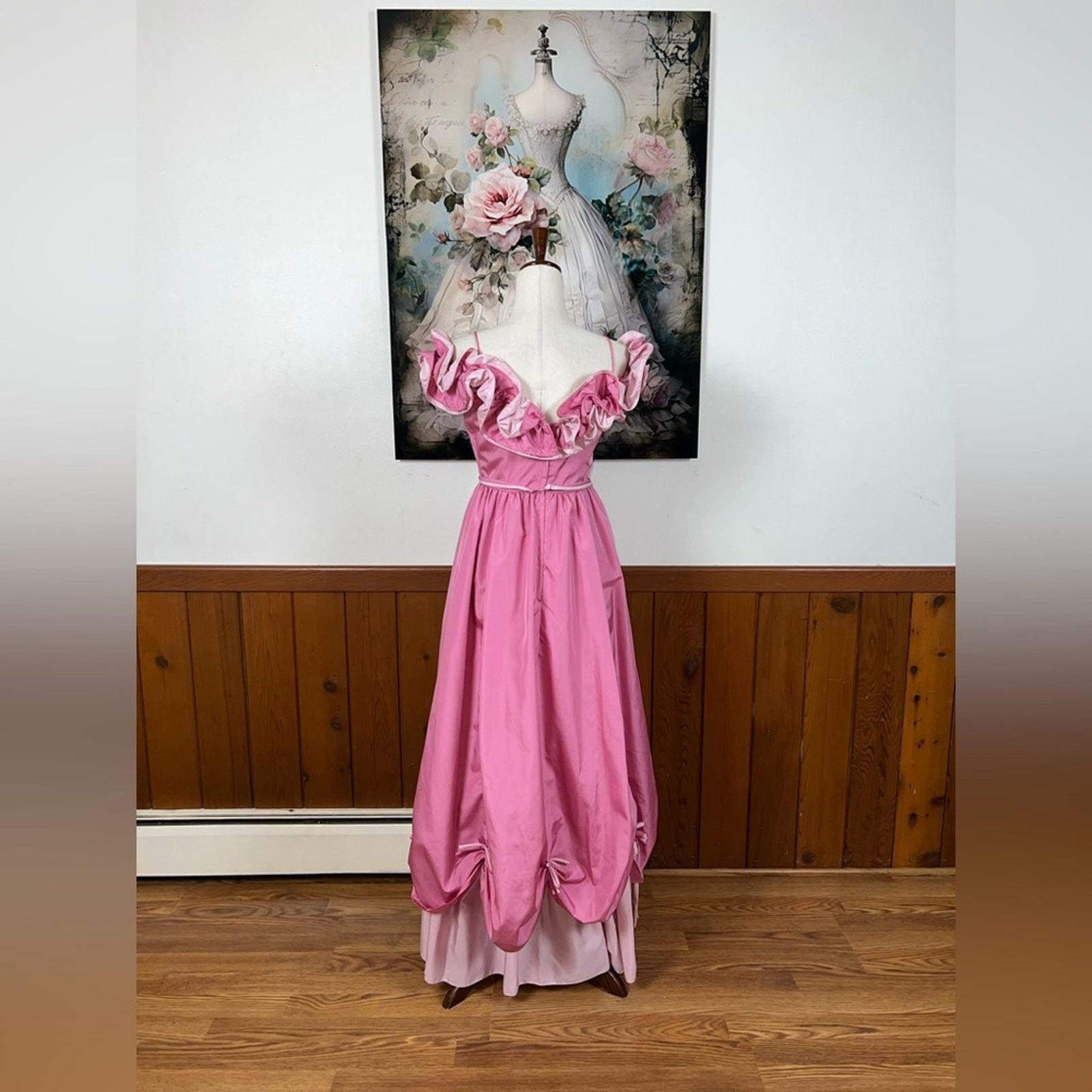 Vintage Darling Vintage 1970s Pink Taffeta Southern Belle Gown! Size L / US 10 / IT 46 - 5 Thumbnail