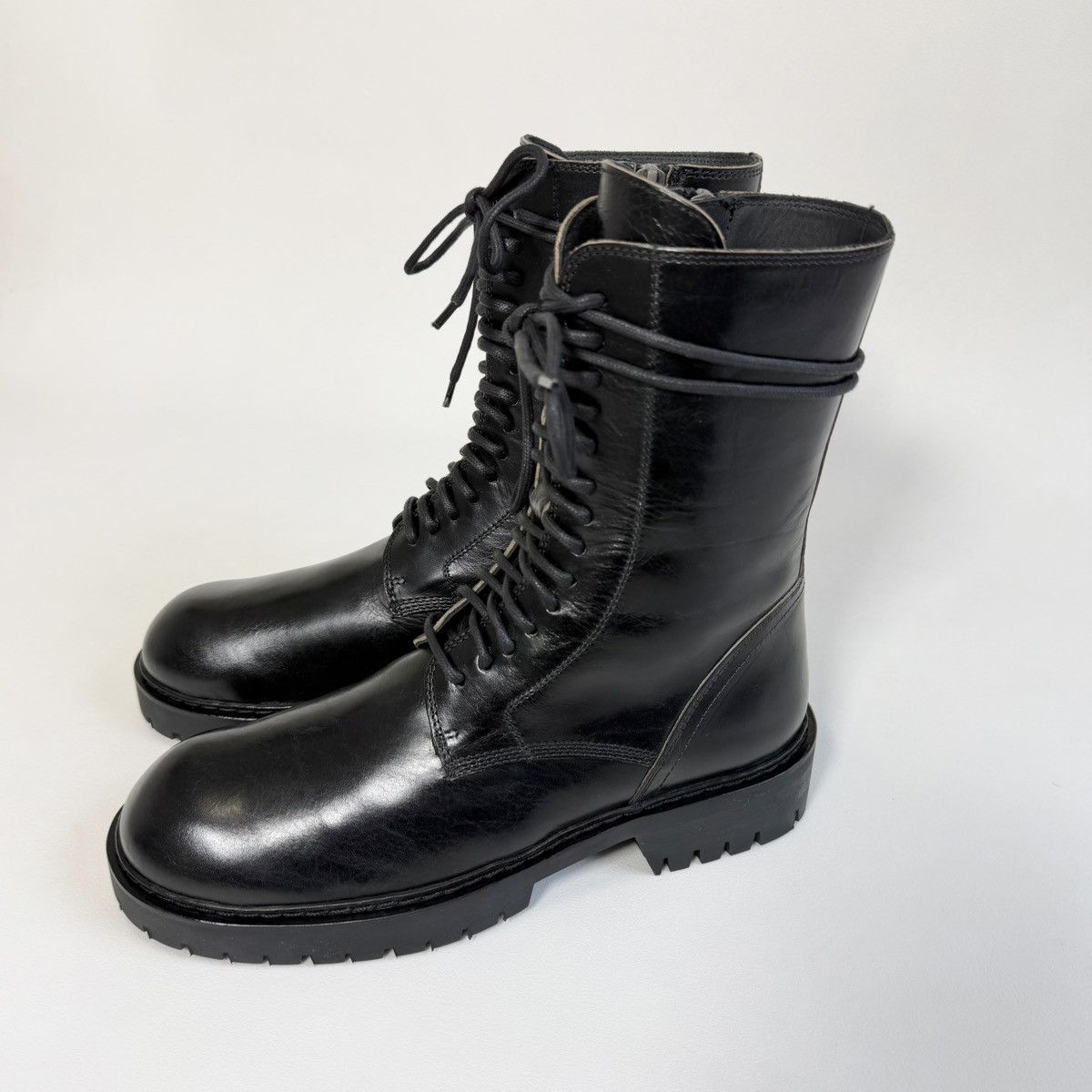 Early 2010s Black Leather Combat Boots