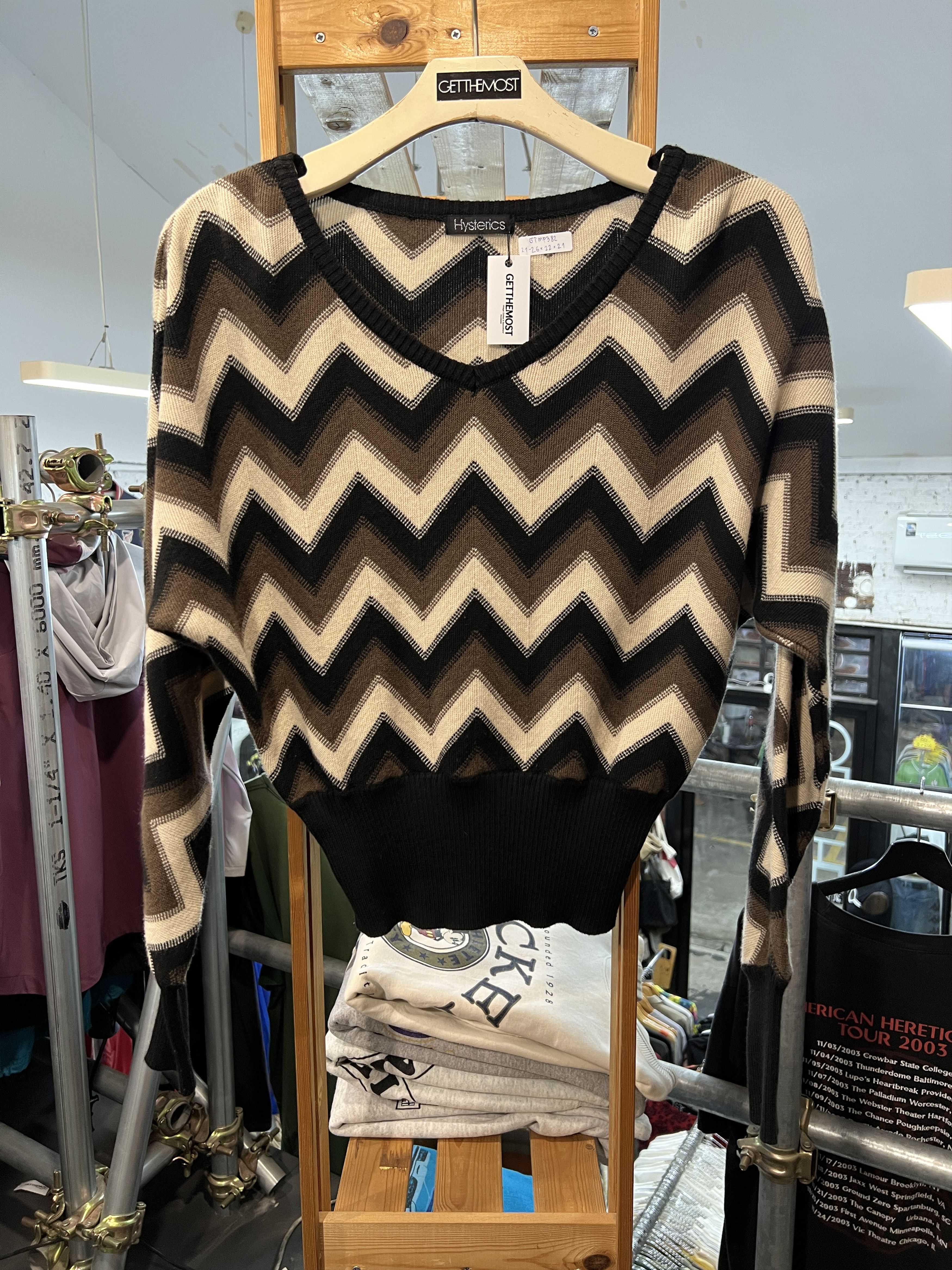 Hysteric Glamour HYSTERIC GLAMOUR Zig-Zag Pattern Sweater GTMP382 Size L / US 10 / IT 46 - 1 Thumbnail