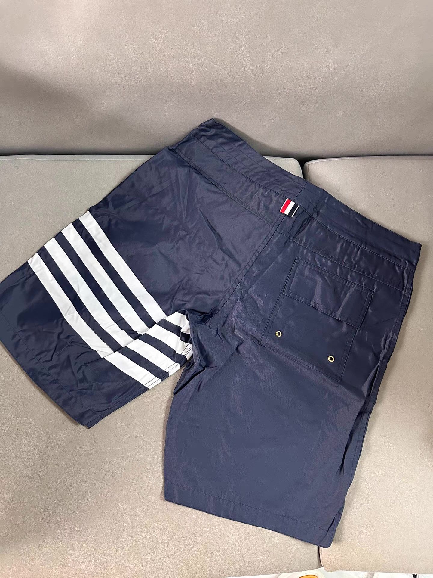 Thom Browne TB Navy Blue Waterproof Shorts Ｑ20 Size US 34 / EU 50 - 1 Thumbnail