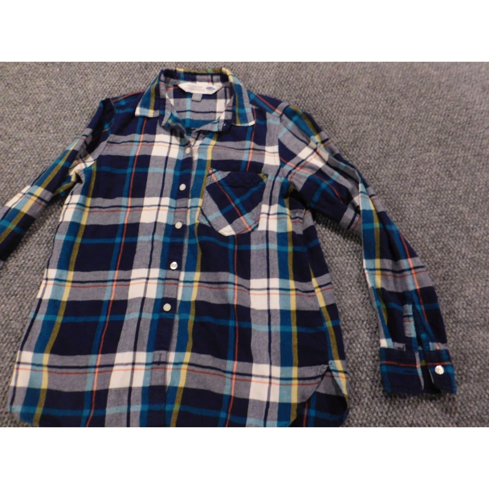 Old Navy Old Navy Womens Button-Up Shirt Flannel Blue Medium Plaid Casual Button Front Size M / US 6-8 / IT 42-44 - 2 Thumbnail
