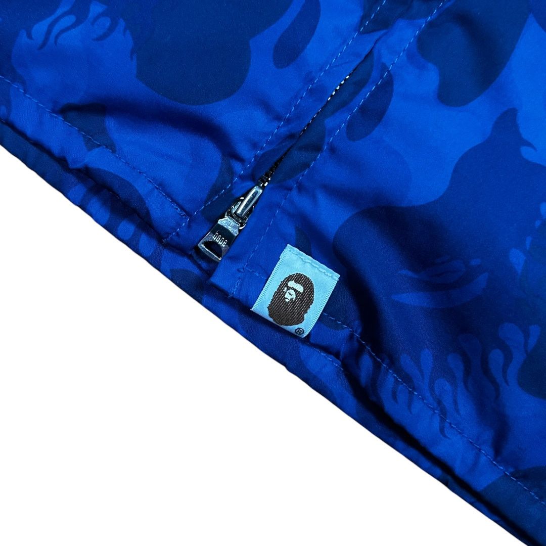 Bape L Bape Blue Flame Nylon Zip Up Jacket (2010) Size US L / EU 52-54 / 3 - 5 Thumbnail