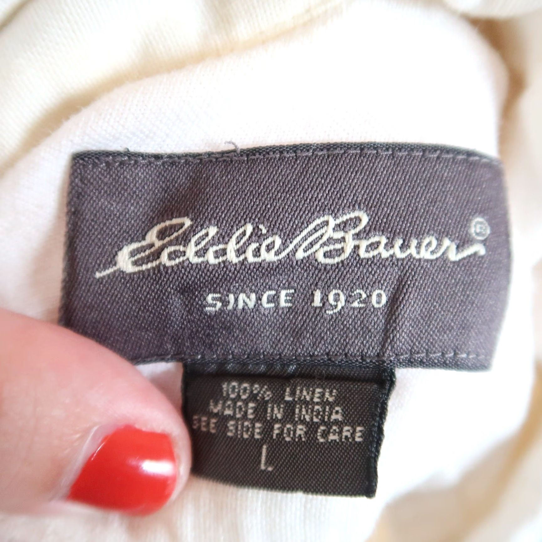 Eddie Bauer Eddie Bauer Cream 100% Linen Long Sleeve Button-Down Shirt Mens L Size US L / EU 52-54 / 3 - 6 Thumbnail